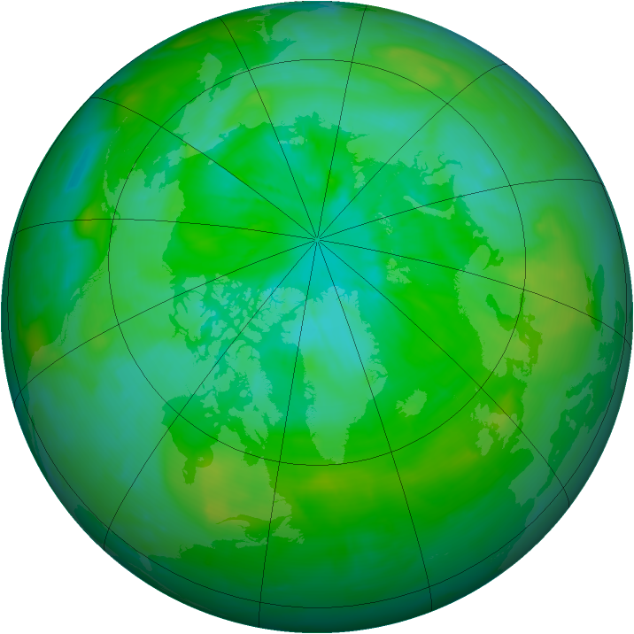Arctic ozone map for 18 July 2012